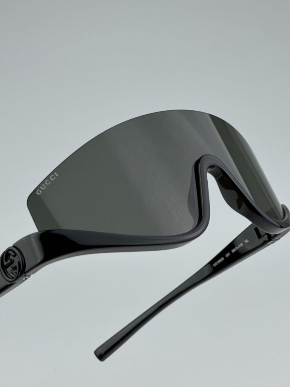 GUCCI GG1650S 001 BLACK SHIELD MASK SUNGLASSES